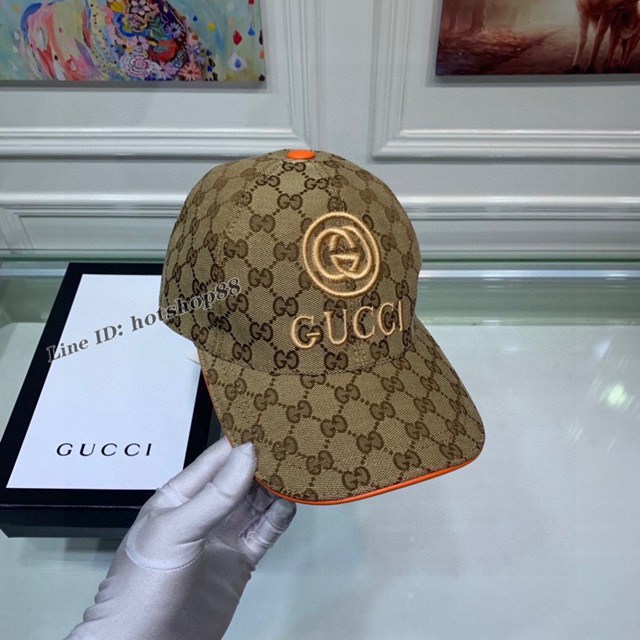 Gucci古奇專櫃爆款GUCCI刺繡原版帆布原單棒球帽男女款鴨舌帽 mmyj3027